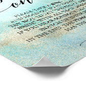 Aqua en Gold Waterverf Beach Ring Game Sign Poster (Hoek)