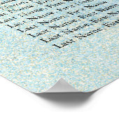 Aqua en Gold Waterverf Beach Seating Chart Poster (Hoek)