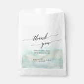 Aqua en Gold Waterverf Beach Vrijgezellenfeest Bedankzakje (Voorkant)