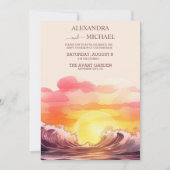 Aqua en Gold Waterverf op het strand Kaart (Voorkant)