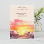 Aqua en Gold Waterverf op het strand Kaart (Staand voorkant)