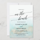 Aqua en Gold Waterverf op het strand Kaart (Voorkant)