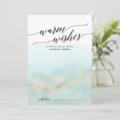 Aqua en Gold Waterverf Recipe and Well Wishes Advieskaart (Staand voorkant)