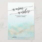 Aqua en Gold Waterverf Recipe and Well Wishes Advieskaart (Voorkant)