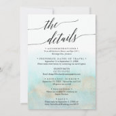 Aqua- en Gold-Waterverf-strand in één keer Kaart (Achterkant)