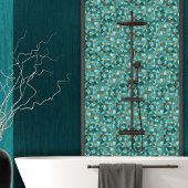 Aqua en Goud abstracte kiezelcellen N2 Tegeltje