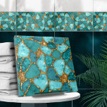 Aqua en Goud abstracte kiezelcellen N3 Tegeltje<br><div class="desc">Deze prachtige tegel maakt deel uit van mijn Luxury Shoreline collectie. Gebruik het alleen of in combinatie met andere tegels om een verbluffende look in de badkamer of tegel te creëer - accentmozaïek achter de mixer of badkuip bijvoorbeeld, of gebruik ze voor ambachten - betegelde tafel of tegel spiegel lijst....</div>