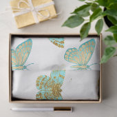 Aqua en Goud Bloemschikking 2 Tissuepapier (Geschenk)