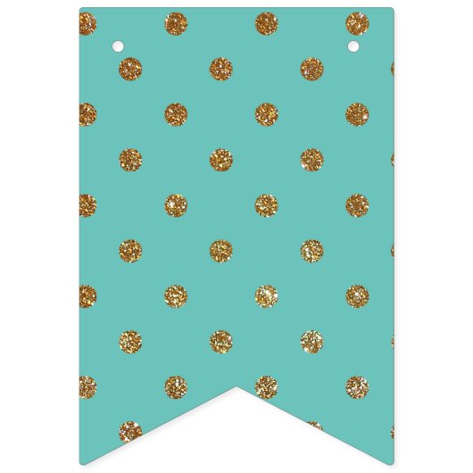 Aqua en goud nautische bruiloft Bunting Vlaggetjes (Derde vlag)