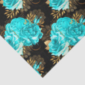 Aqua en Goud Serie Design 13 Tissuepapier (Detail)