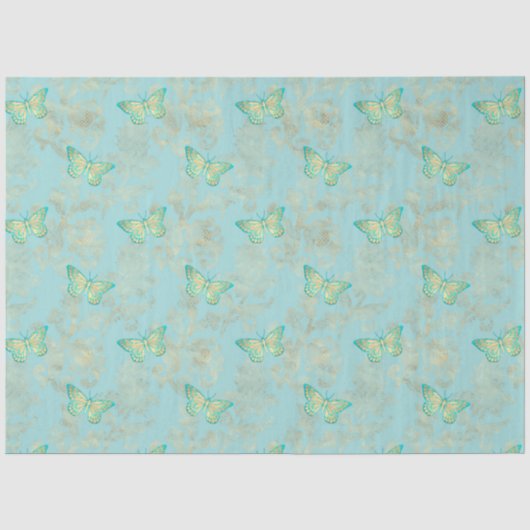 Aqua en Goud Serie Design 14 Tissuepapier (Voorkant)