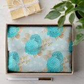 Aqua en Goud Serie Design 6 Tissuepapier (Geschenk)