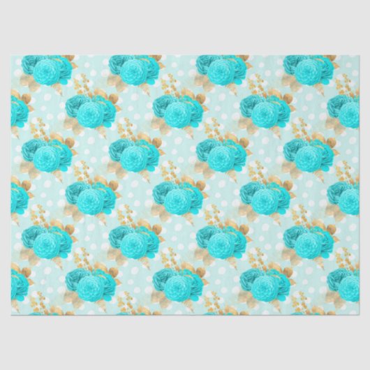 Aqua en Goud Serie Design 6 Tissuepapier (Voorkant)