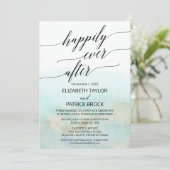 Aqua en goud waterverf strand elopement kaart (Staand voorkant)