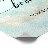 Aqua en goud waterverf strand gastensignering poster (Hoek)