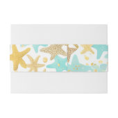 Aqua En Goud Waterverf Strand Stervis Uitnodigingen Wikkel (Achterkant Voorbeeld)