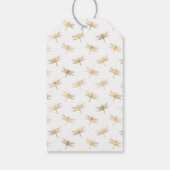 Aqua en Gouden Bloemen Cadeaulabel (Achterkant)