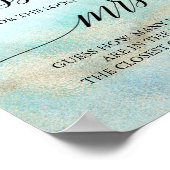 Aqua en gouden strand raad hoeveel kusjes poster (Hoek)