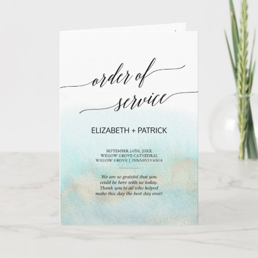 Aqua en Gouden Waterverf Orde van de Dienst Bruilo Programma (Voorkant)