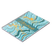 aqua en goudkleurig notitieboek  (Linkerzijde)