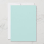 Aqua en Gray Monogram Wedding Invitaties Kaart (Achterkant)