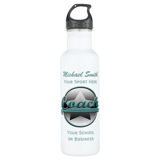Aqua en Gray Star Coach Liberty Bottle Waterfles (Voorkant)