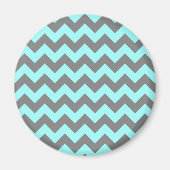 Aqua en Gray Zigzag Magneet (Voorkant)