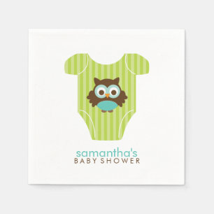 Aqua en Green Owl Baby Outfit Servet