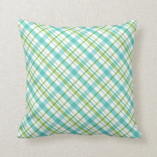 Aqua en Green Pset Pattern Kussen