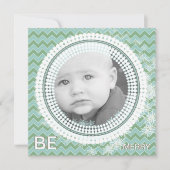 Aqua en Green Your Baby Flat-fotokaarten Feestdagenkaart (Voorkant)