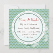 Aqua en Green Your Baby Flat-fotokaarten Feestdagenkaart (Achterkant)