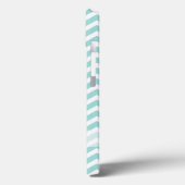 Aqua en grijs chevron patroon Case-Mate iPhone case (Achterkant / Links)