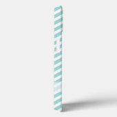 Aqua en grijs chevron patroon Case-Mate iPhone case (Achterkant / Rechts)