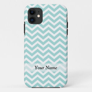 Aqua en grijs chevron patroon Case-Mate iPhone case