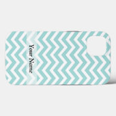 Aqua en grijs chevron patroon Case-Mate iPhone case (Achterkant (horizontaal))