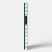 Aqua en grijs chevron patroon Case-Mate iPhone case (Achterkant / Rechts)