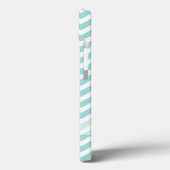 Aqua en grijs chevron patroon Case-Mate iPhone case (Achterkant / Links)