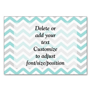 Aqua en grijs chevron-patroon kaart