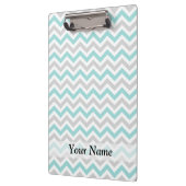Aqua en grijs chevron-patroon klembord (Links)