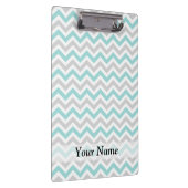 Aqua en grijs chevron-patroon klembord (Rechts)