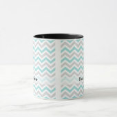 Aqua en grijs chevron patroon mok (Midden)