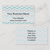 Aqua en grijs chevron-patroon visitekaartje (Voorkant / Achterkant)