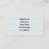 Aqua en grijs chevron-patroon visitekaartje (Achterkant)