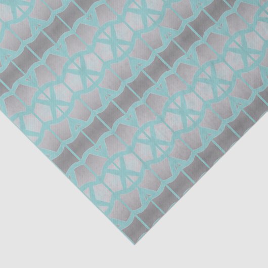 Aqua en grijs weefsel tissuepapier (Detail)