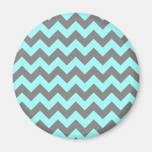 Aqua en Grijs Zigzag Magneet