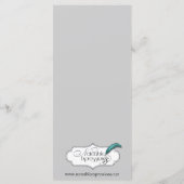 Aqua en Grijze Band Starfish Bruiloft Menu (Achterkant)