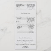 Aqua en Grijze Band Starfish huwelijksprogramma Programmakaart (Achterkant)