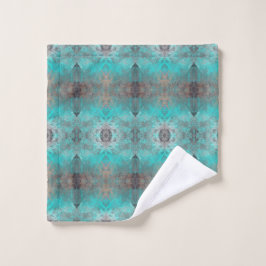 Aqua en grijze geometrische patroon handdoek