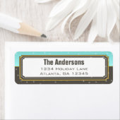 Aqua en Grijze kerststerren Retouradres Etiket (Insitu)