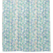 Aqua en Groene driehoek naadloos Douchegordijn (Voorkant)